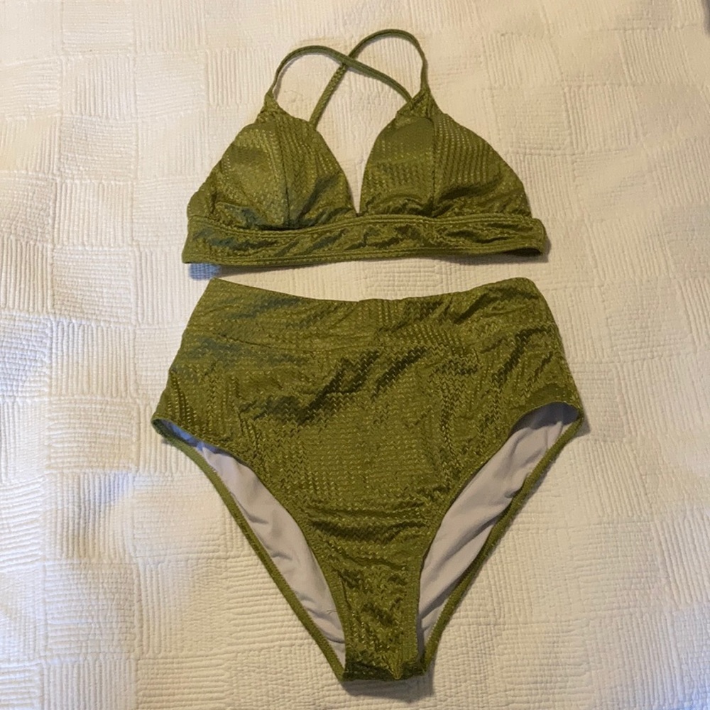 Cupshe Olive Green Bikini Set